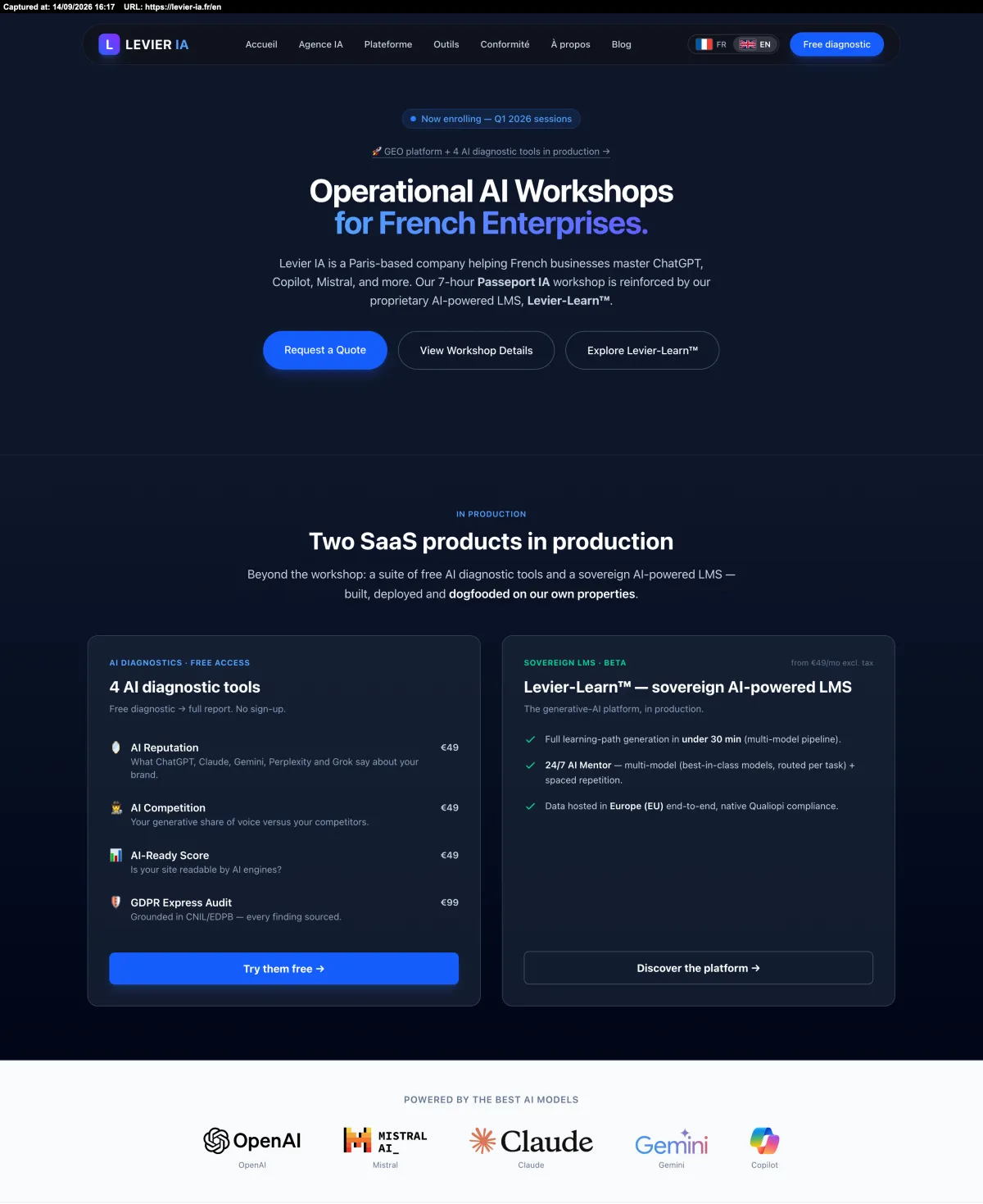 Levier-Learn — AI LMS (Kalastor, Paris)