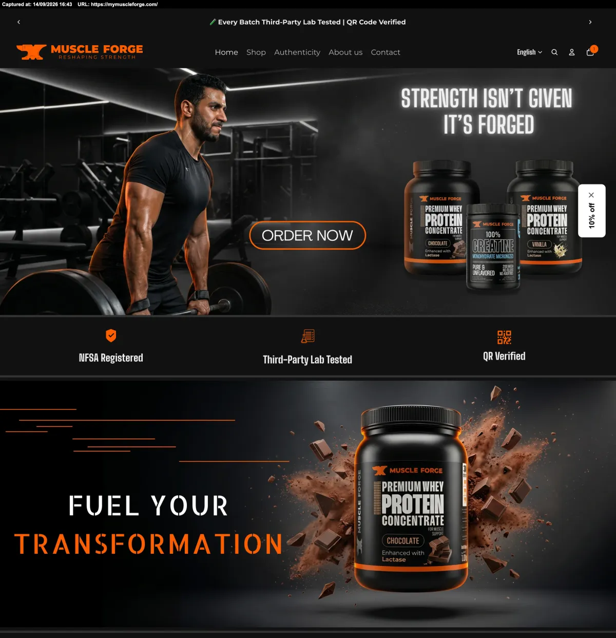 Muscle Forge — supplements e-commerce